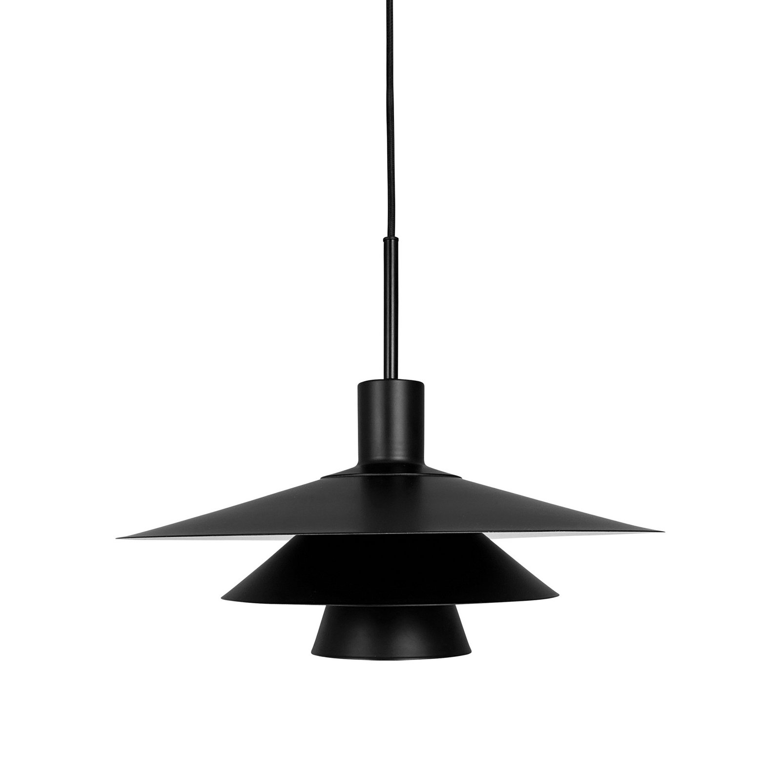 Dyberg Larsen Висяща лампа Kay, Ø 30 cm, черна, метал