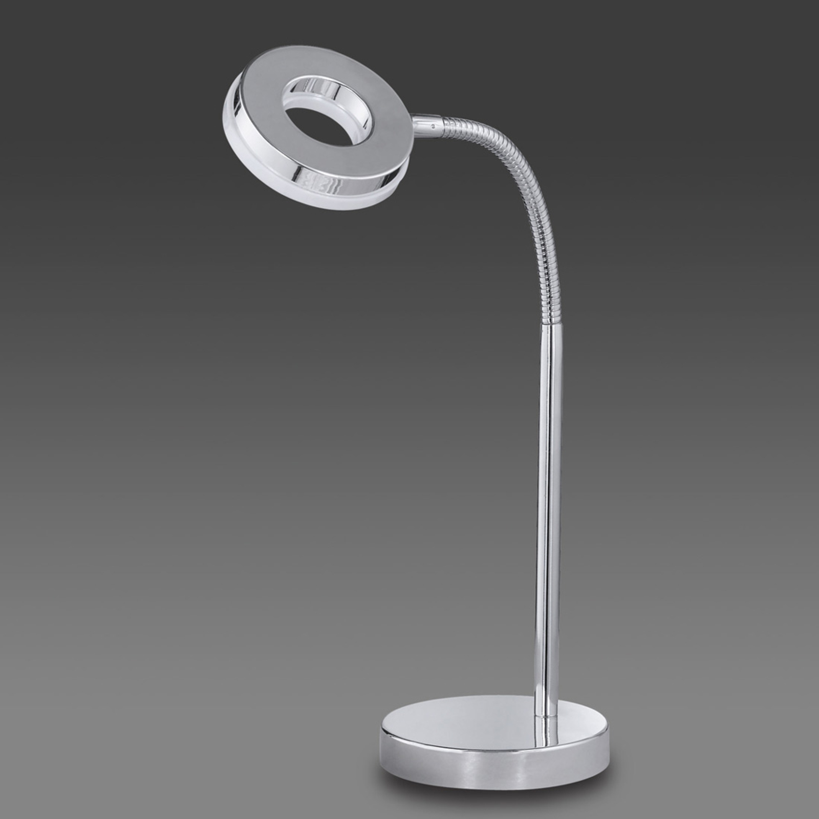 Reality Leuchten Chrome LED table lamp Rennes, for Living / Dining Room, metal, plastic, 4 W, energy efficiency: A+, H: 40 cm