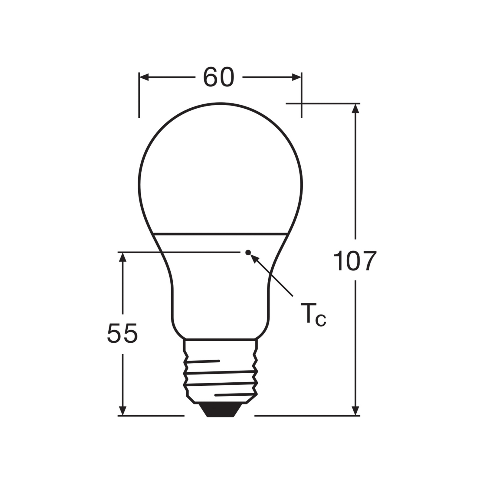 OSRAM LED-Leuchtmittel Birne opal E27 8W 827 6er-Pack