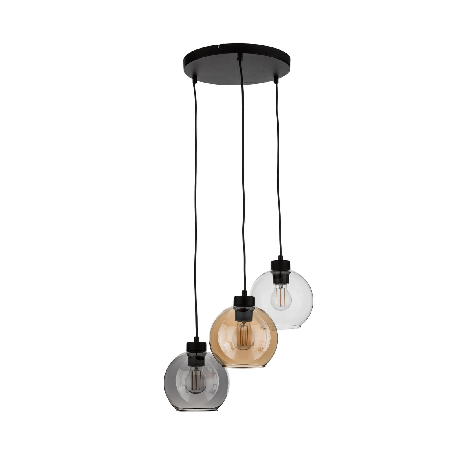 Cubus Hängeleuchte Ø 50 cm 3-flammig klar/honig braun Glas