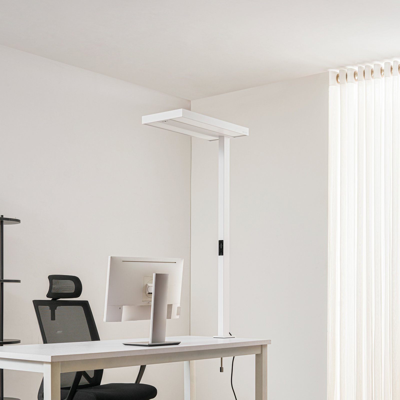 Lampe à pince LED pour bureau Arcchio Logan, blanche, intensité variable,