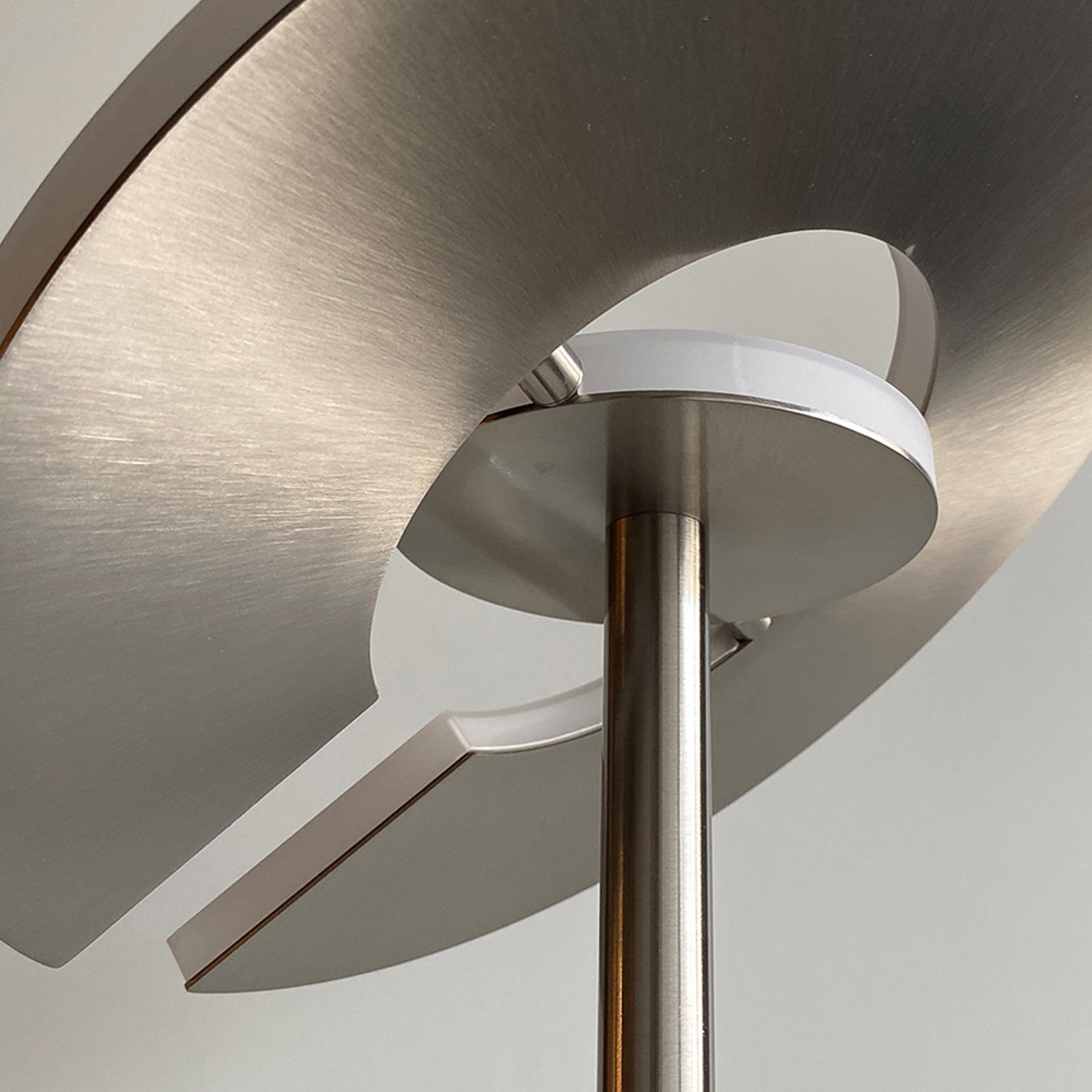 LED floor lamp Dent, nickel-coloured, 180 cm, CCT, 2-bulb LED floor lamp Dent, nickel-coloured, 180 cm, CCT, 2-bulb