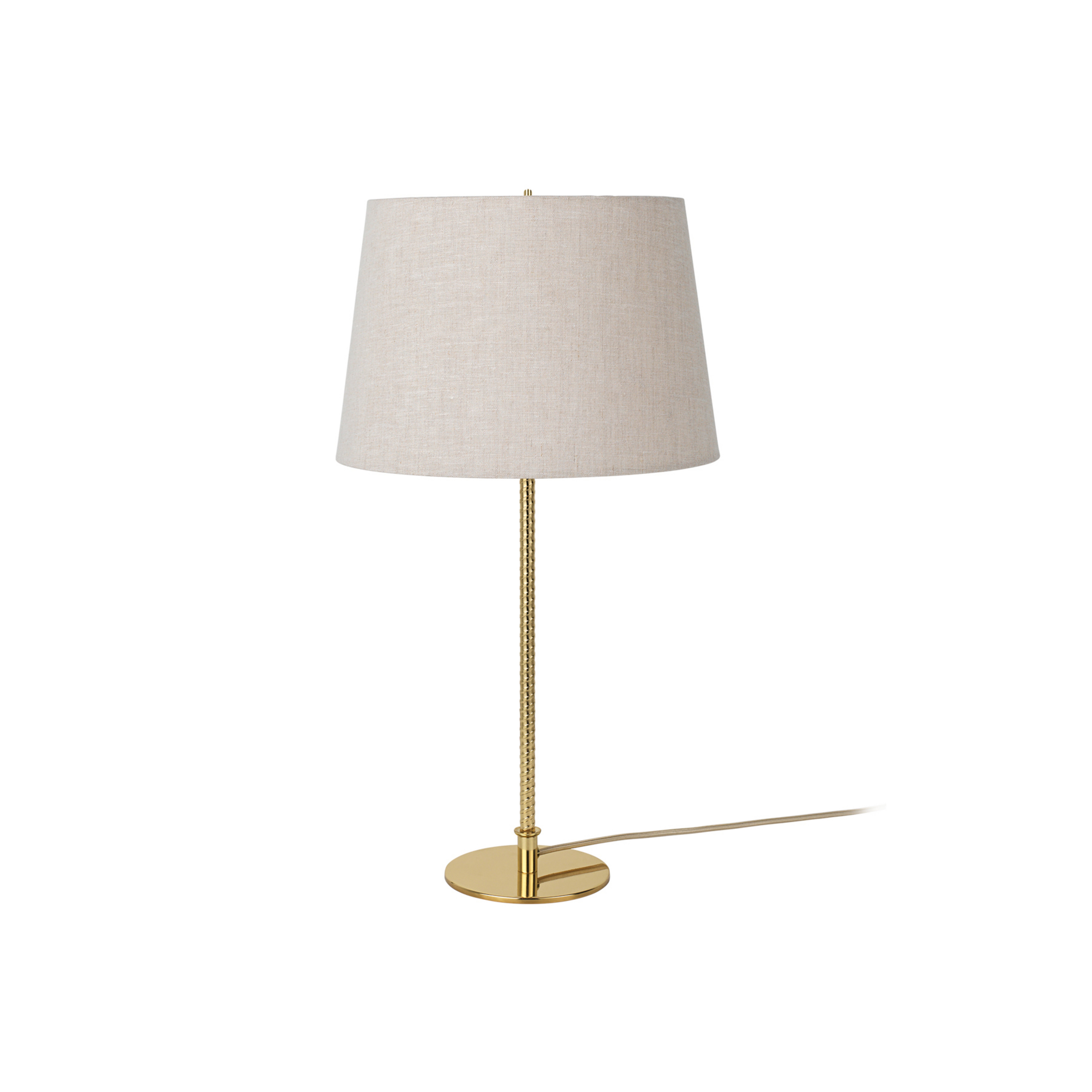 Gubi lampa stołowa 9205, mosiądz, Canvas klosz, wysokość 58 cm