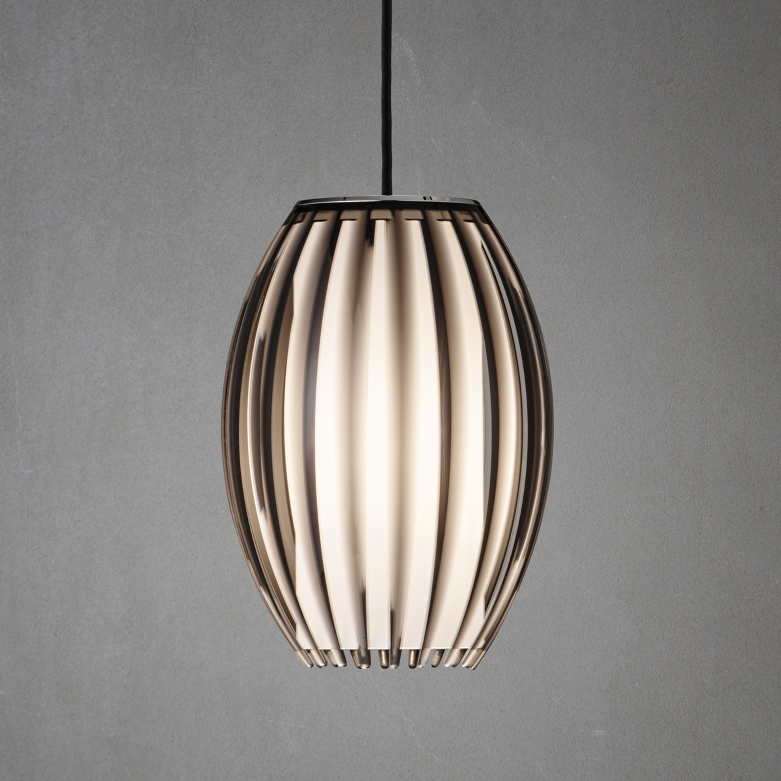 Herstal Tentacle hanging lamp in smokey-grey M, 21 cm, for Living / Dining Room, metal, glass, acrylic, E27, 60 W, energy efficiency: A++, H: 30 cm