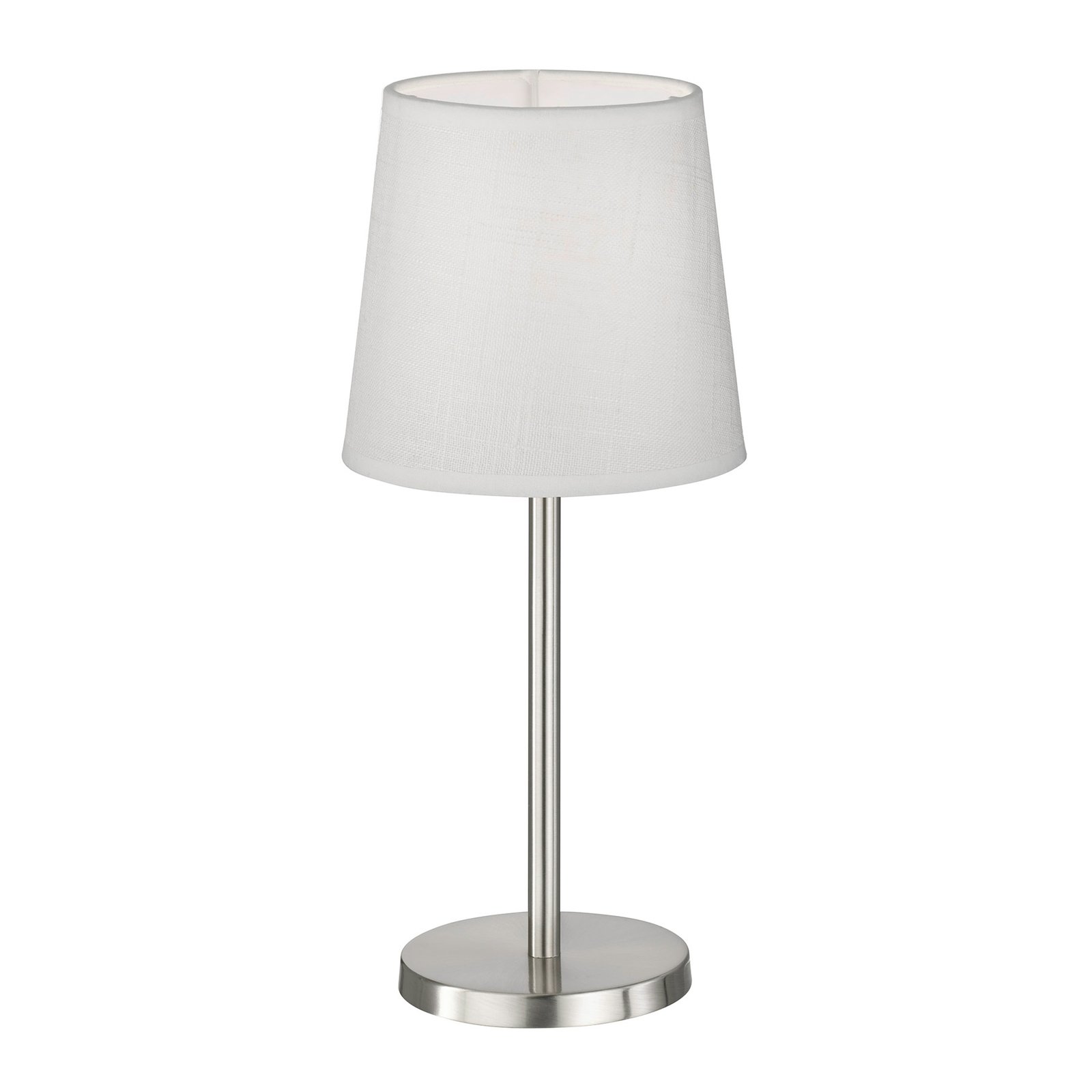 Eve table lamp fabric lampshade, nickel matt/white