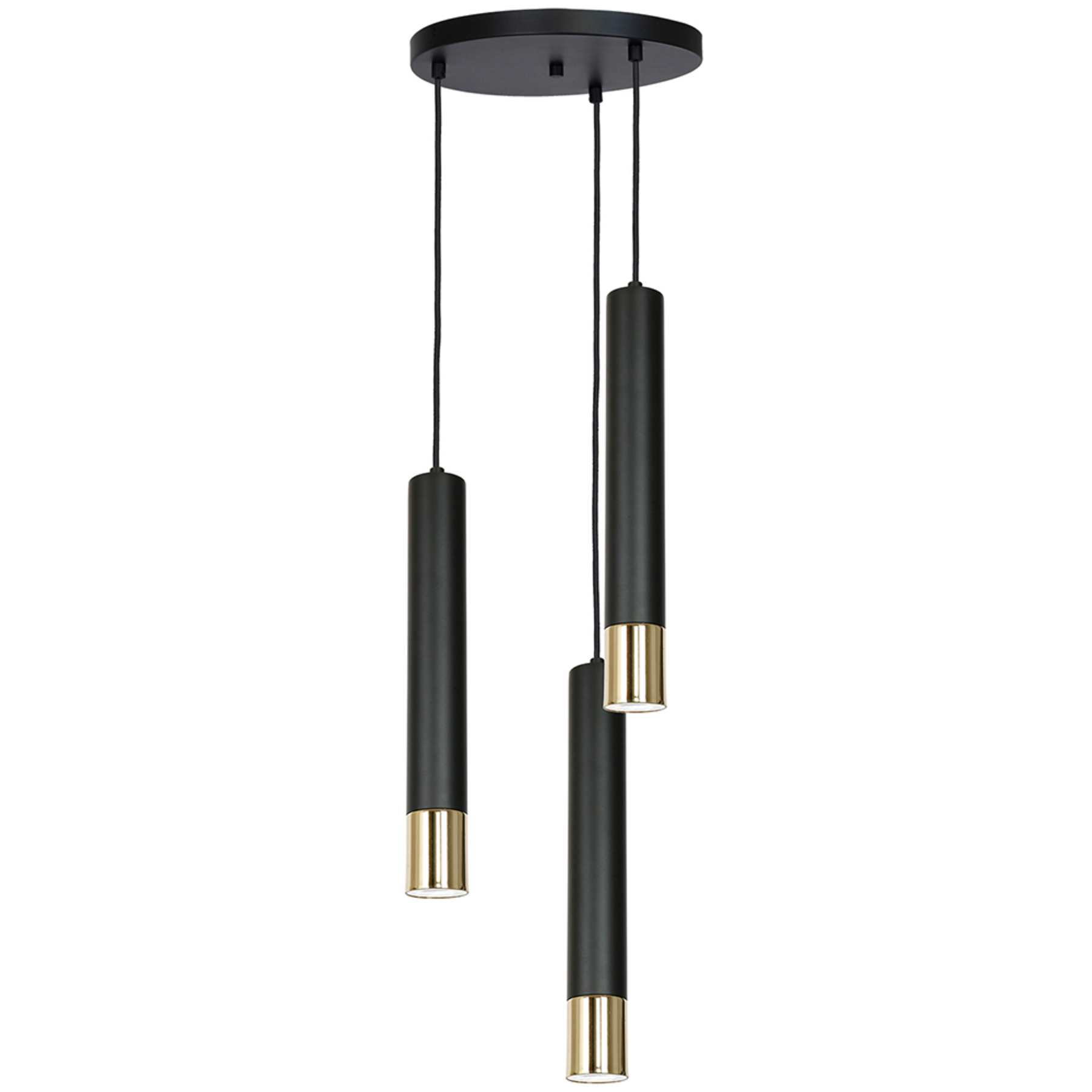 Hanglamp Nest 3-lamps rond zwart/goud