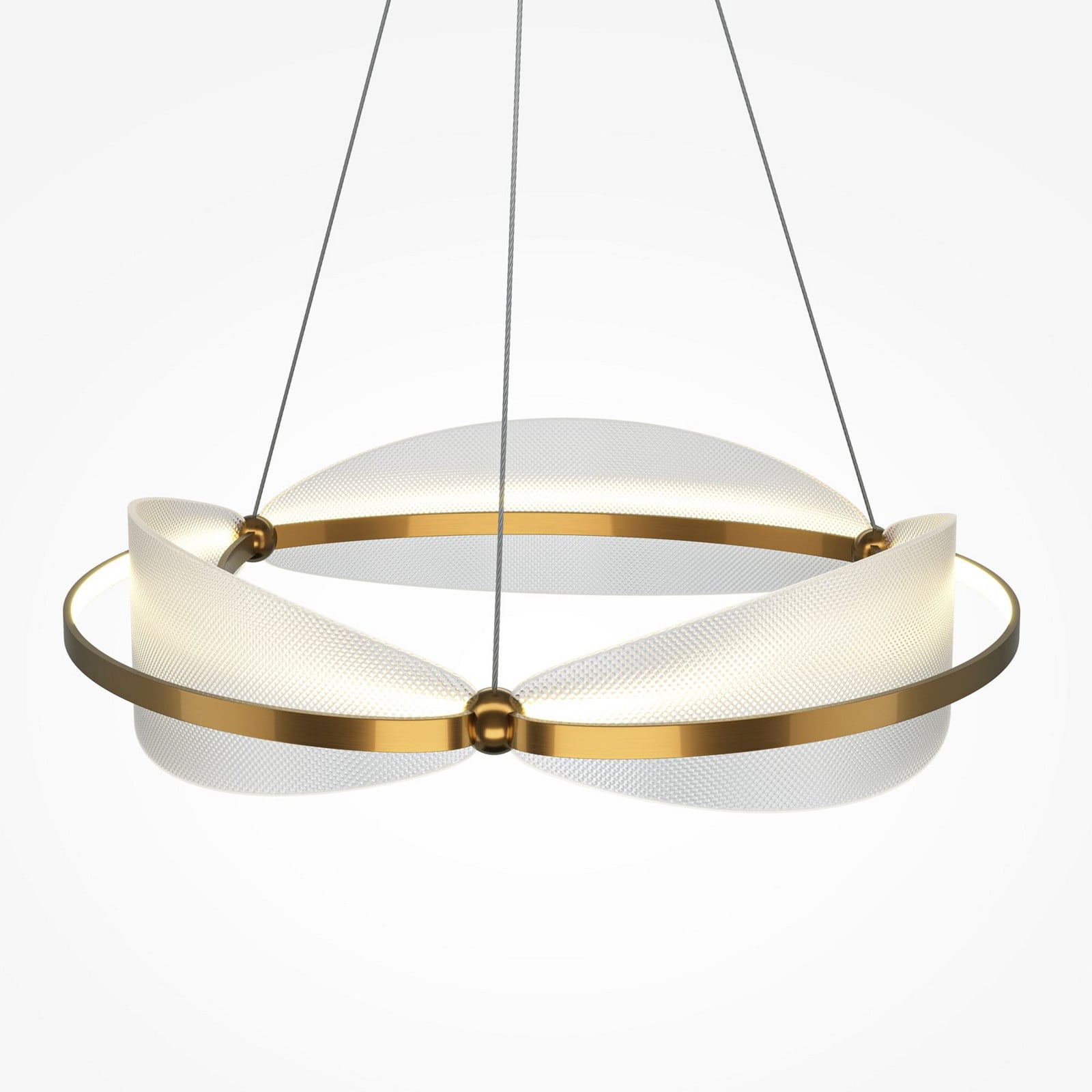 Maytoni Lampă suspendată LED Breeze Ø 60 cm alamă/netedă acrilic - Camera de zi / sufragerie - design - alamă transparent - Metal