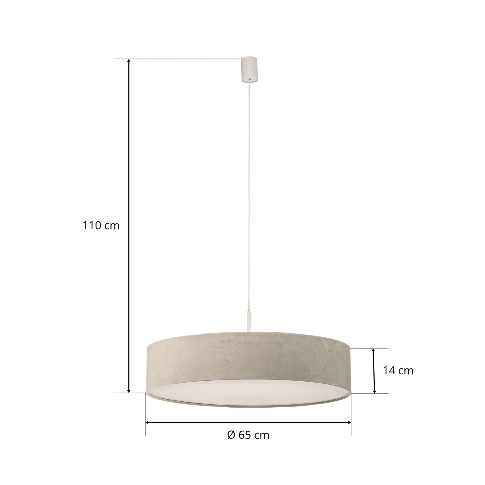 Lampa wisząca Laguna, kremowa, Ø 65cm