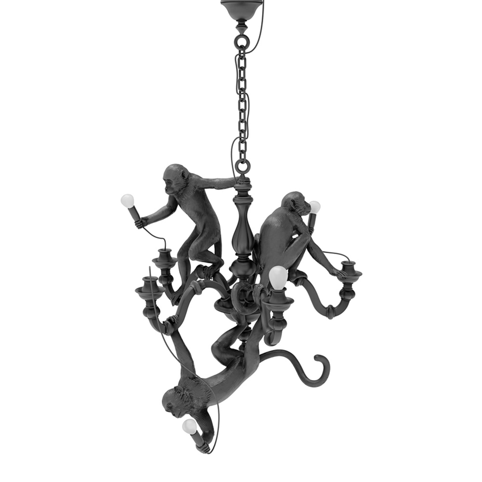 Monkey Chandelier Sort SELETTI - Stue - Plastik