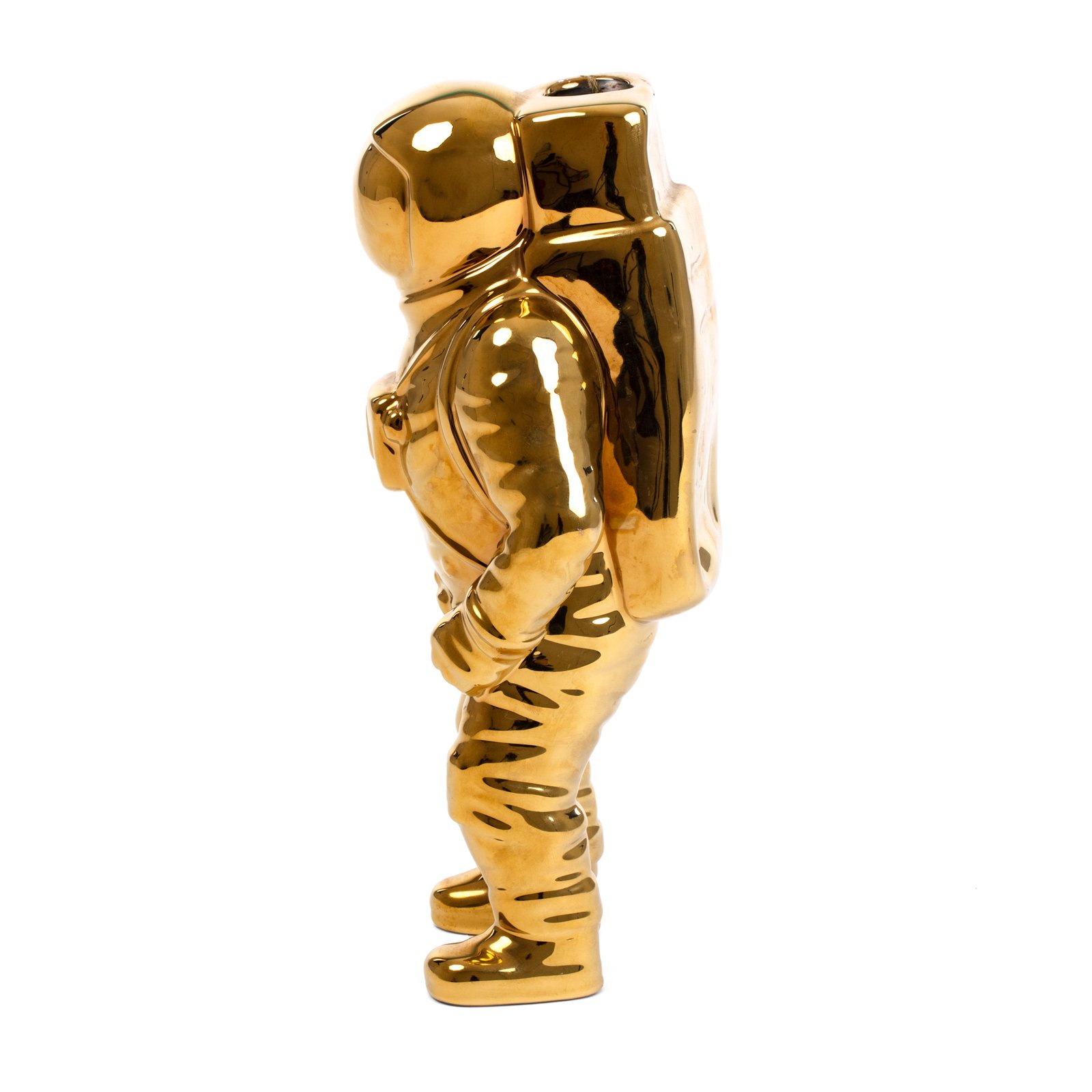 SELETTI Cosmic Diner Starman vaas, goud. H 28 cm, porselein