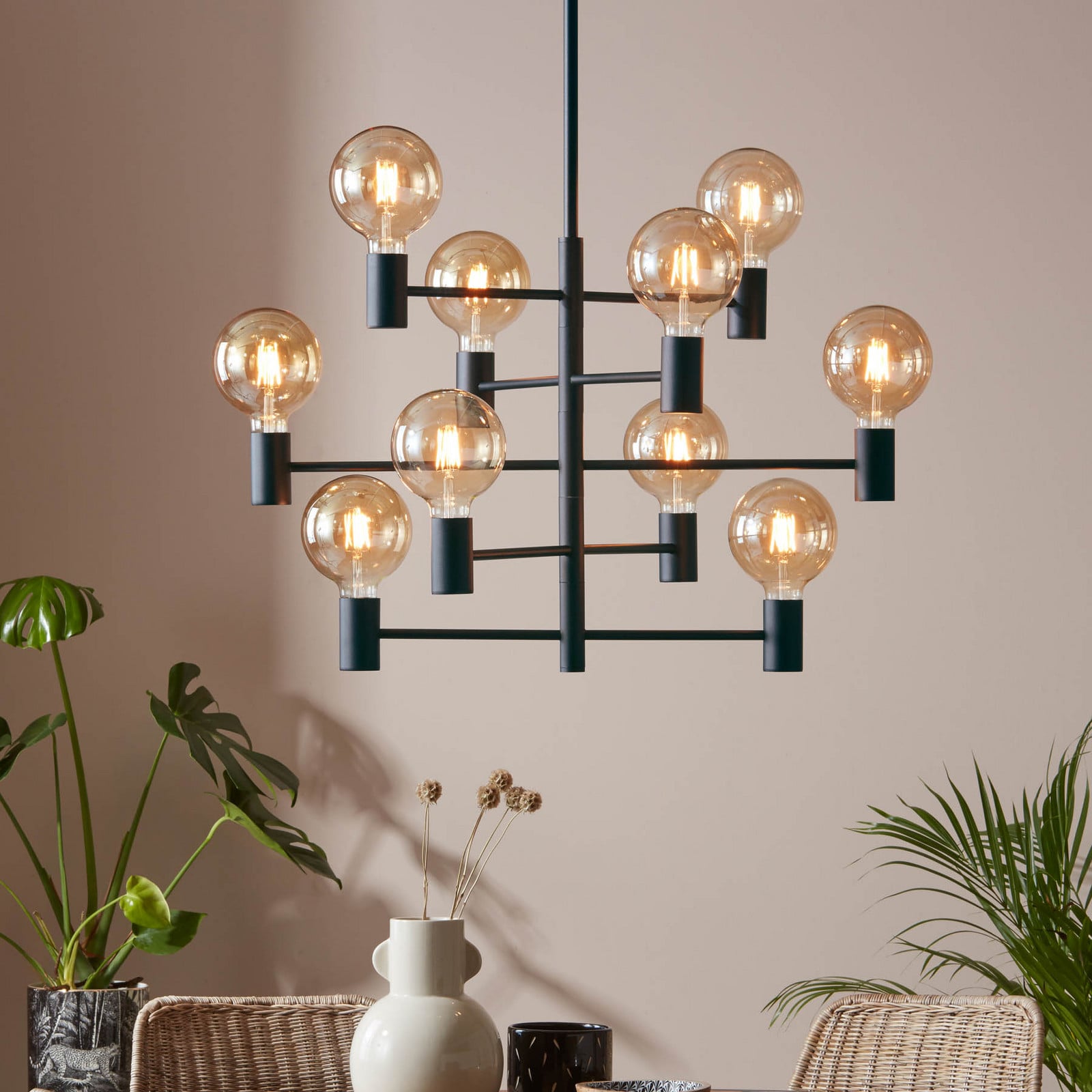 Paris Kronleuchter Schwarz Markslöjd - Wohnzimmer - Modern - Metall - Mehrflammig