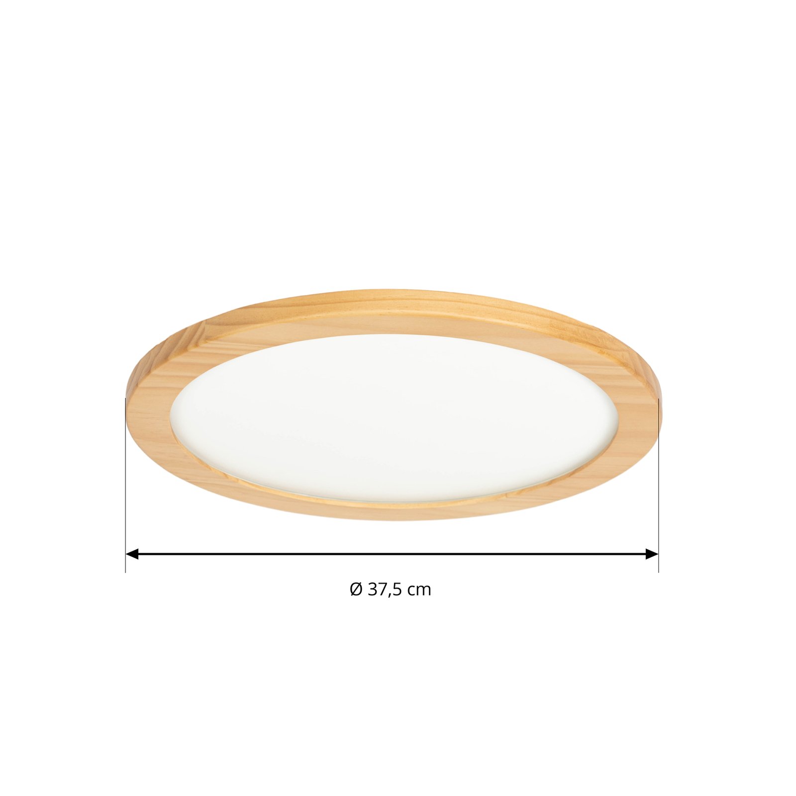 Lucande Joren LED-Deckenleuchte rund Holz Ø 37,5cm