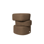 PLYO stool set, dark brown, fabric cover 46 cm - ferm LIVING