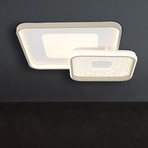 LED plafondlamp Mosaiko, lengte 50 cm, wit/zandkleurig metaal