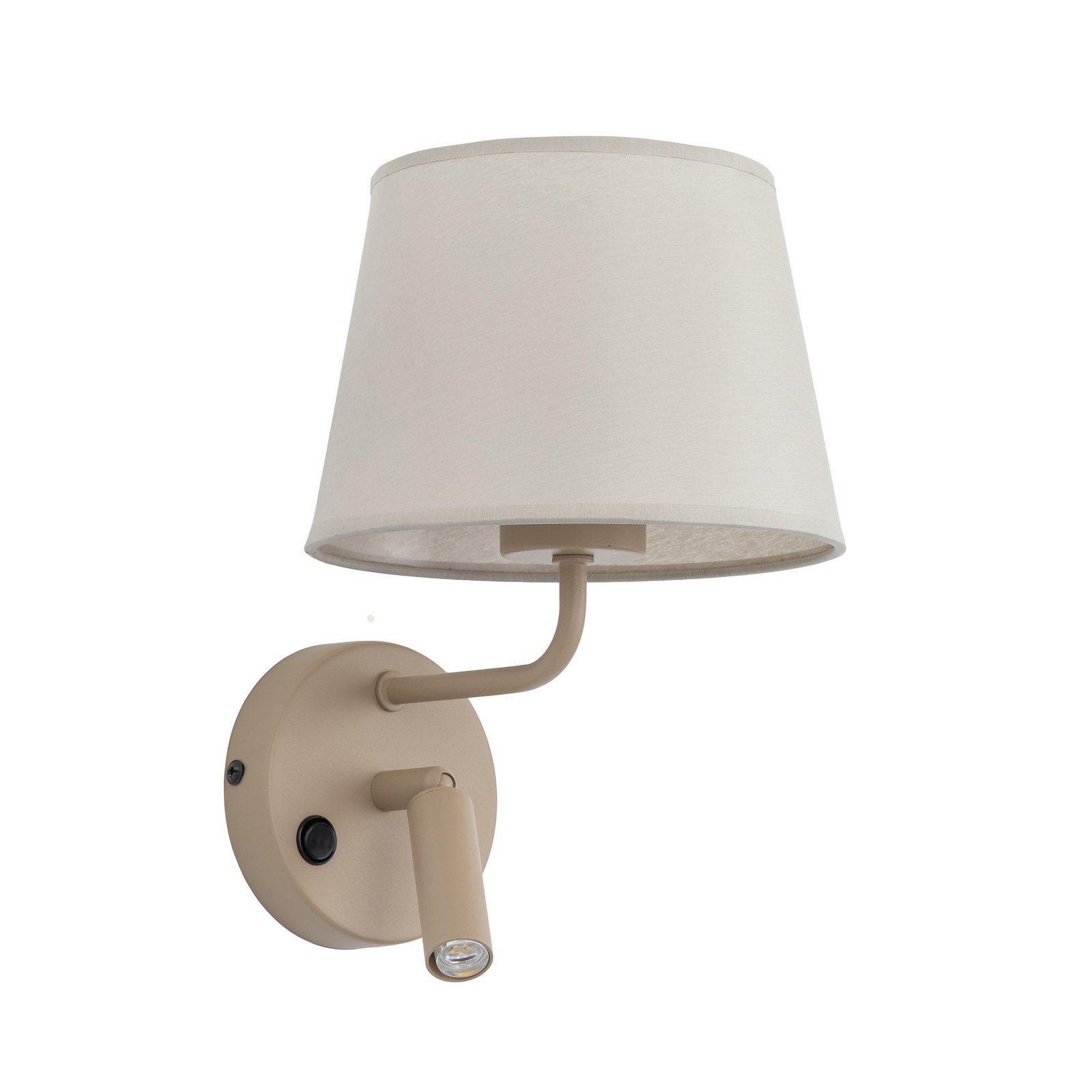 Maja fali világítás, homokszínű, textil, olvasólámpa, magasság 25 cm