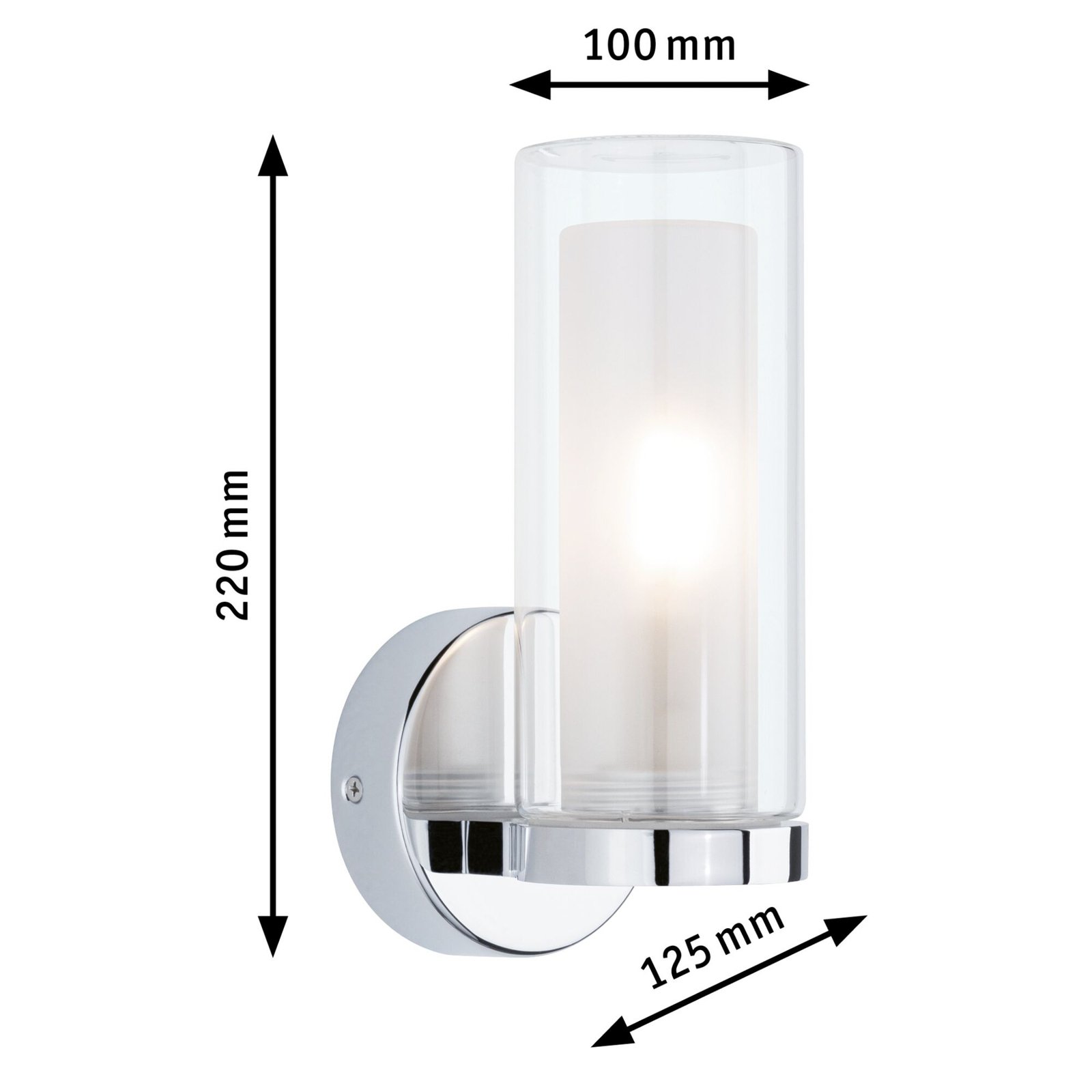 Luena LED Nástěnné Svítidlo IP44 Dim. Chrom/Clear - Paulmann