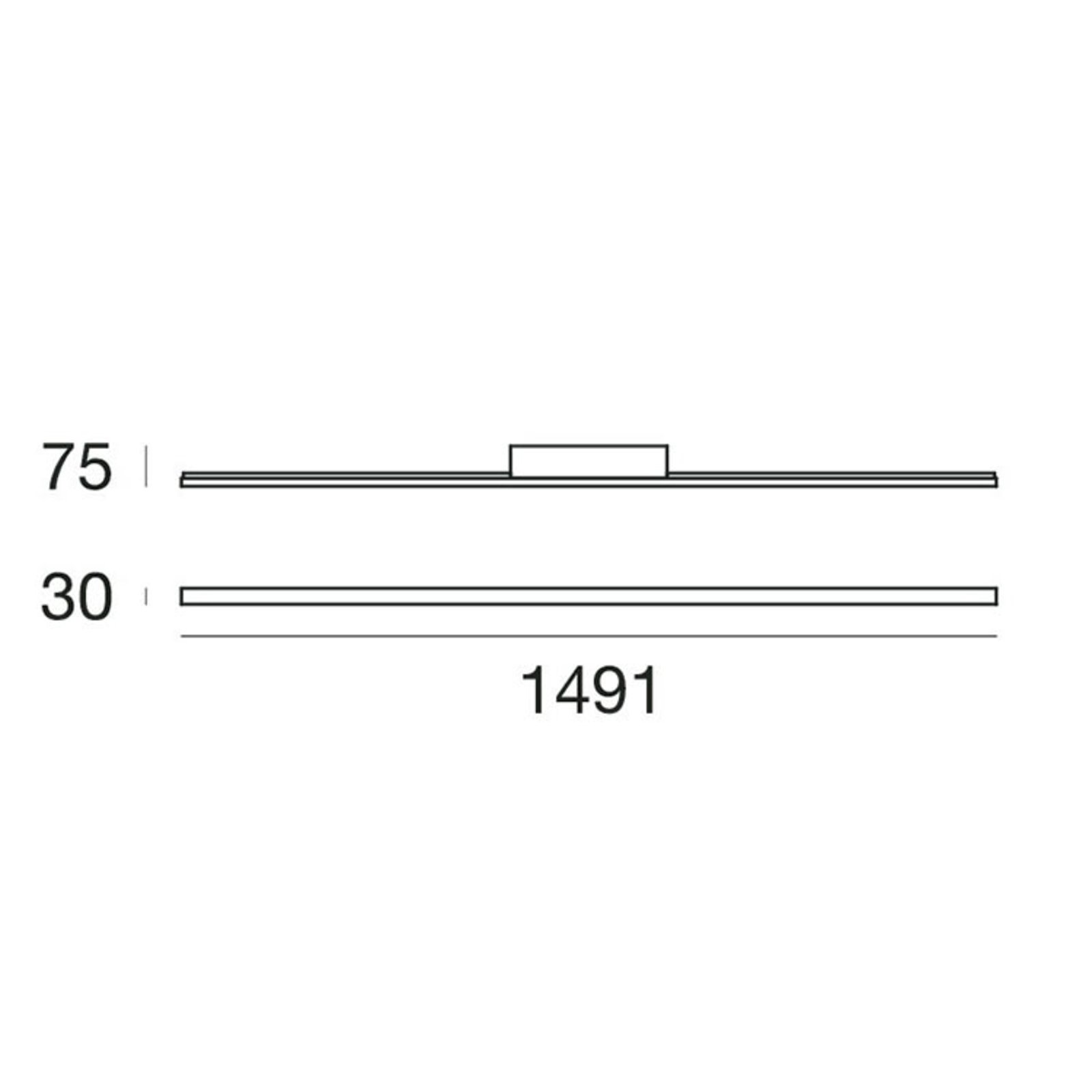 Applique a LED Xilema W2, alluminio, 149 cm - Stilnovo