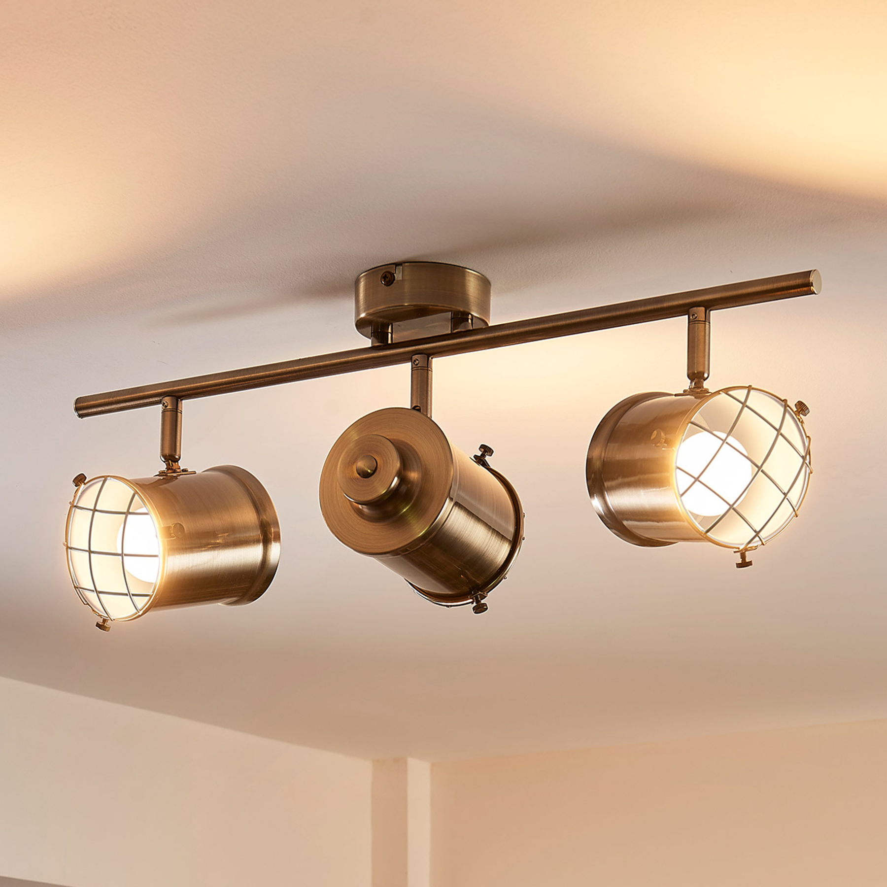 Lindby 3-bulb Easydim ceiling lamp Ebbi with LEDs, for Living / Dining Room, metal, E14, 5 W, energy efficiency: A+, L: 50 cm, W: 8.6 cm, H: 20 cm