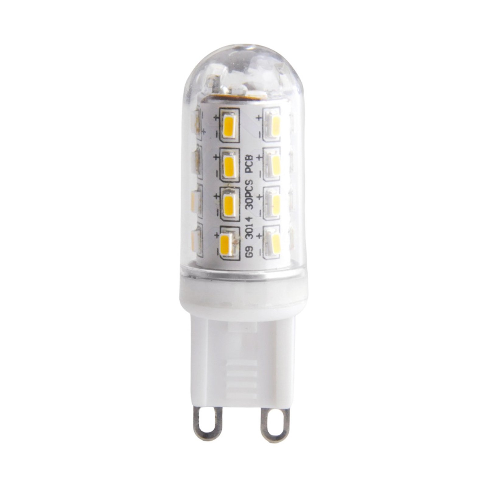 G9 3 W 830 ampoule LED forme tube transparente