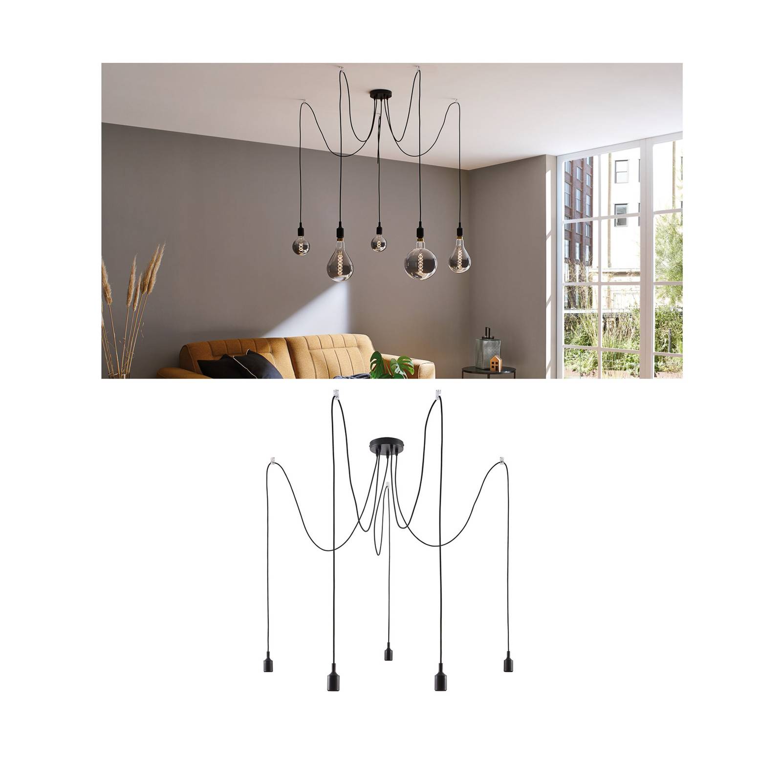 Photos - Chandelier / Lamp Paulmann Neordic Ketil hanging light, 5-bulb 