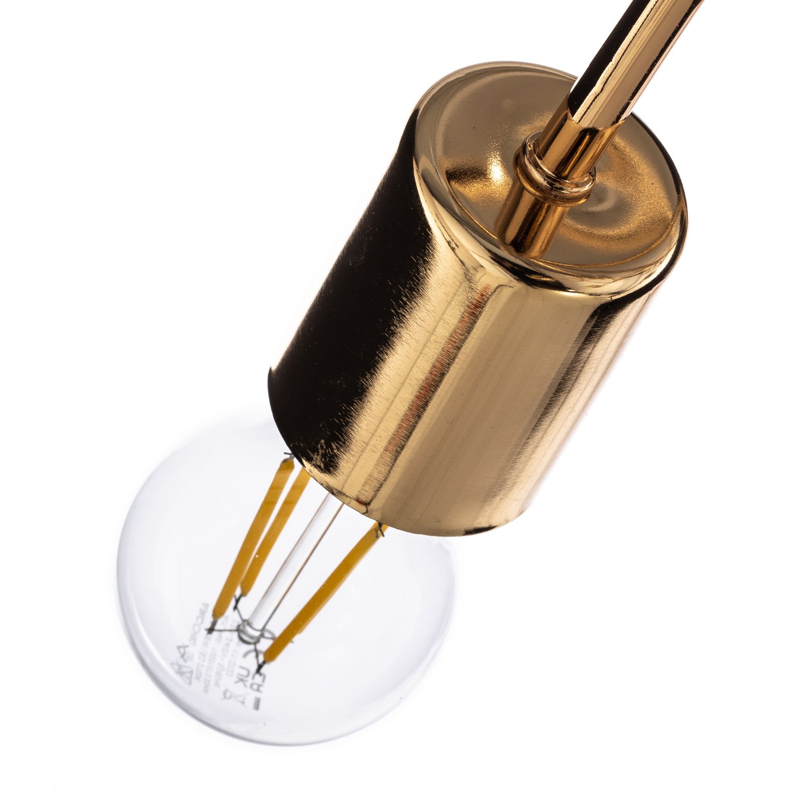 Tango ceiling light, gold-coloured, 5-bulb