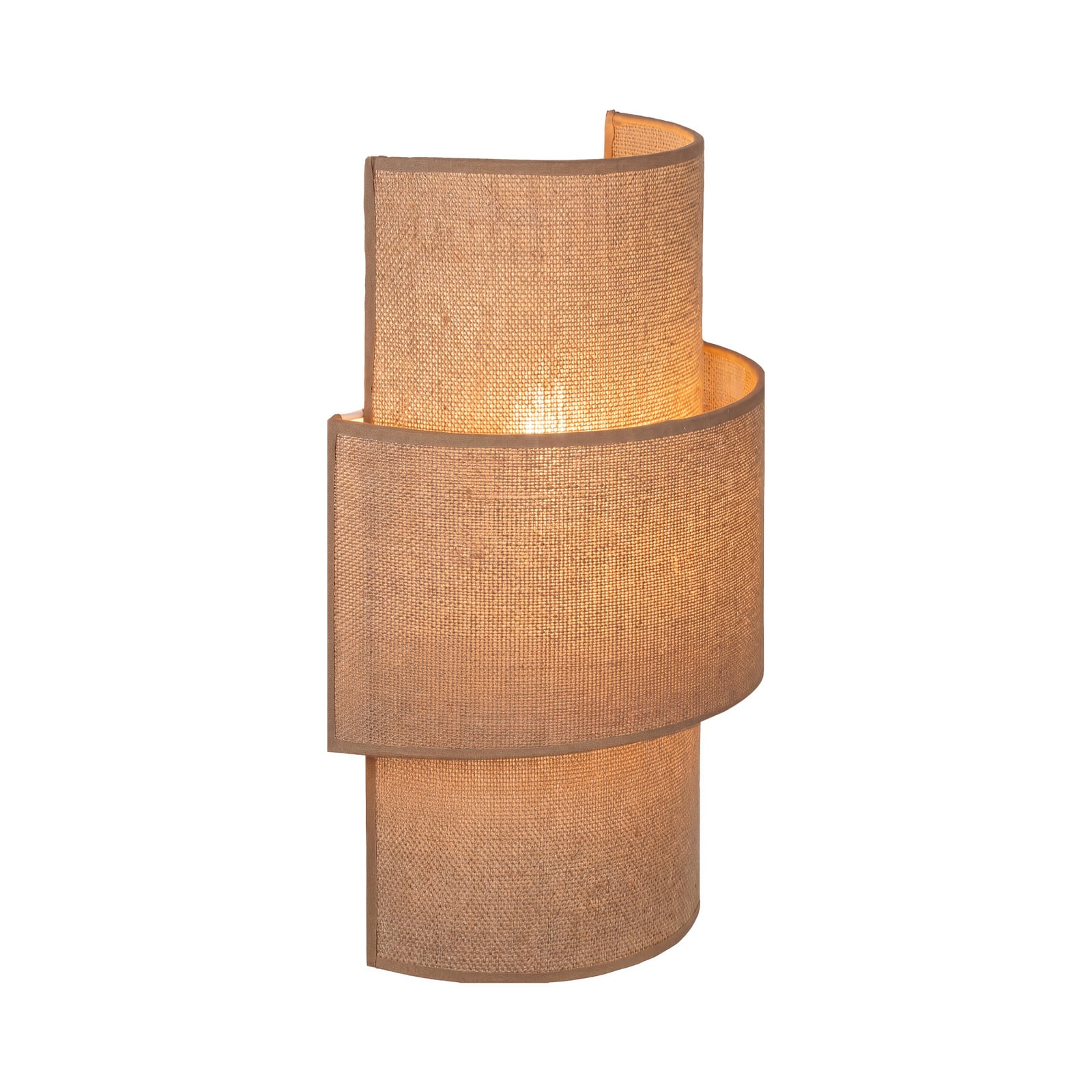 Applique Nature, juta, altezza 41 cm, tessuto, luce verso l'alto/verso il basso