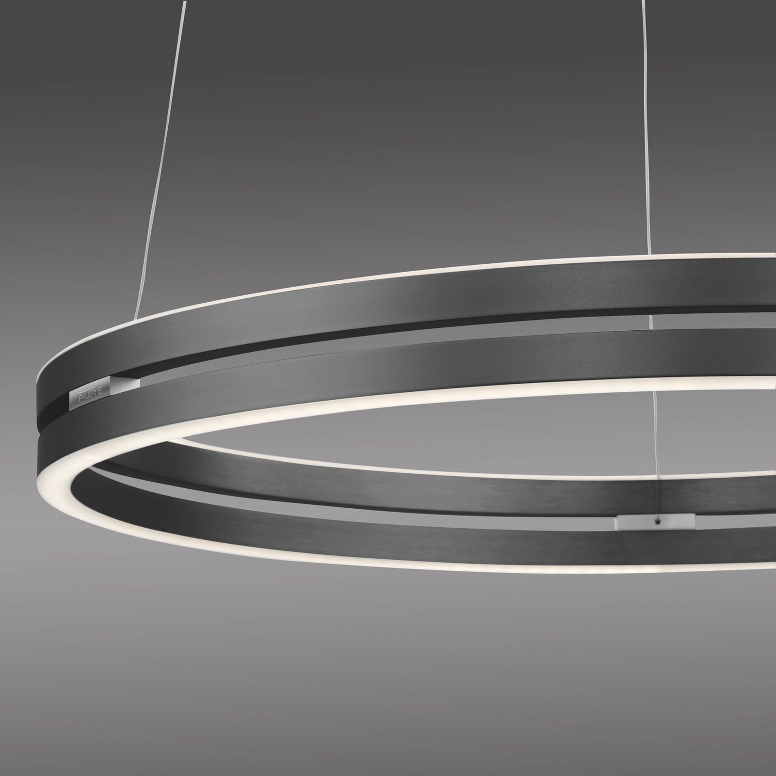 E-Loop LED-Hängeleuchte, mystic grey, Ø70cm, Alu, CCT - PURE E-Loop LED-Hängeleuchte, mystic grey, Ø70cm, Alu, CCT - PURE