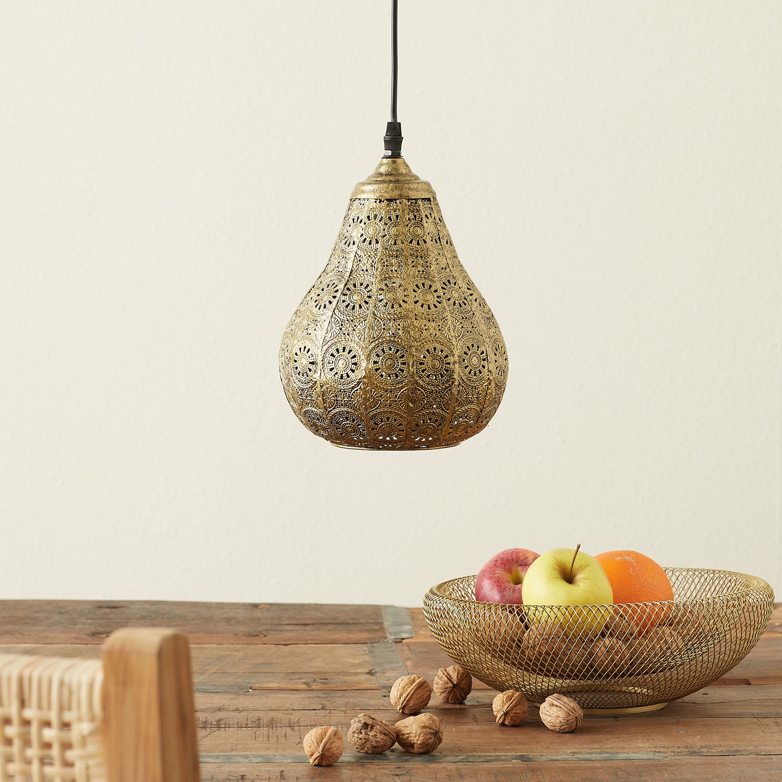 Oosterse hanglamp Jasmin in oud messing