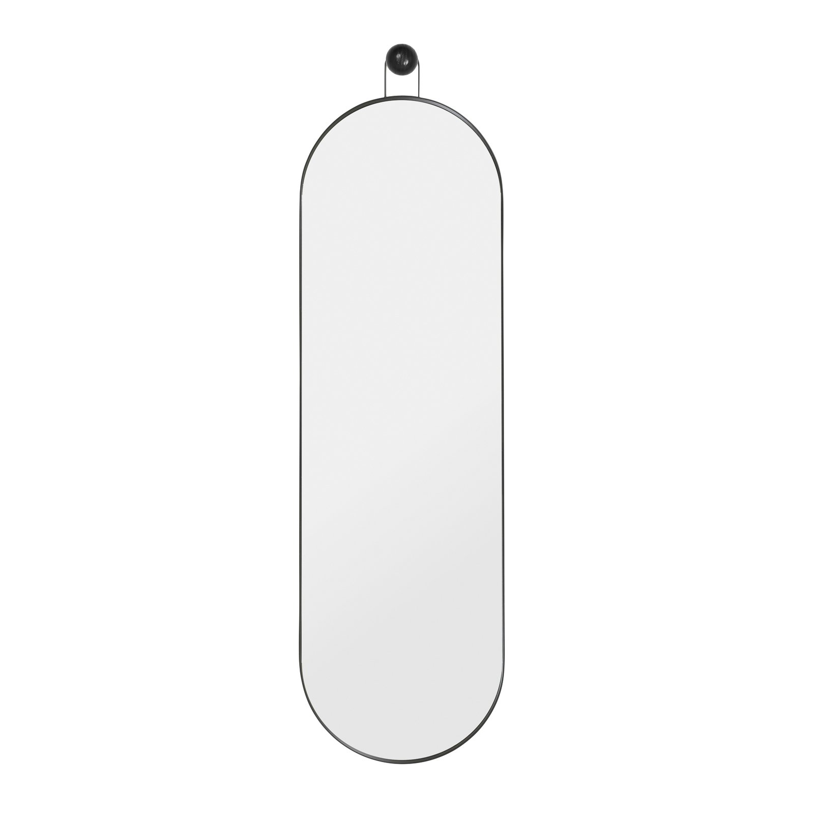 ferm LIVING Wandspiegel Poise, oval, Höhe 99 cm, Glas, Eisen