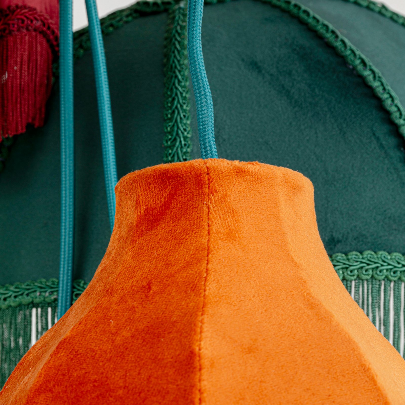 KARE Hängeleuchte Saloon Fringes, mehrfarbig, 10-flg., E14