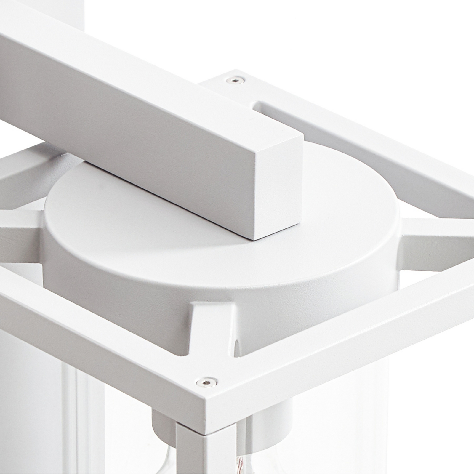 Lucande Applique da esterno Ferda, portalampada inferiore, grigio, IP44