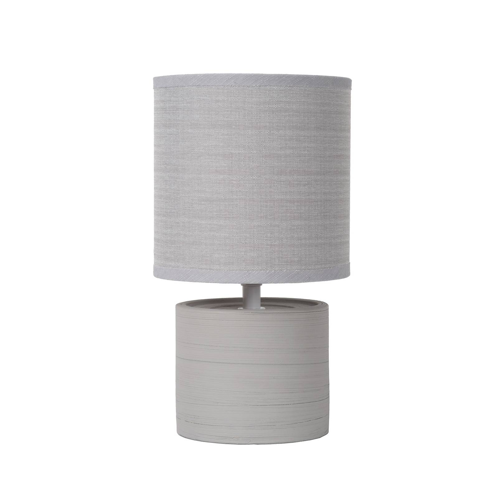 Lucide Greasby bordlampe med tekstilskærm grå