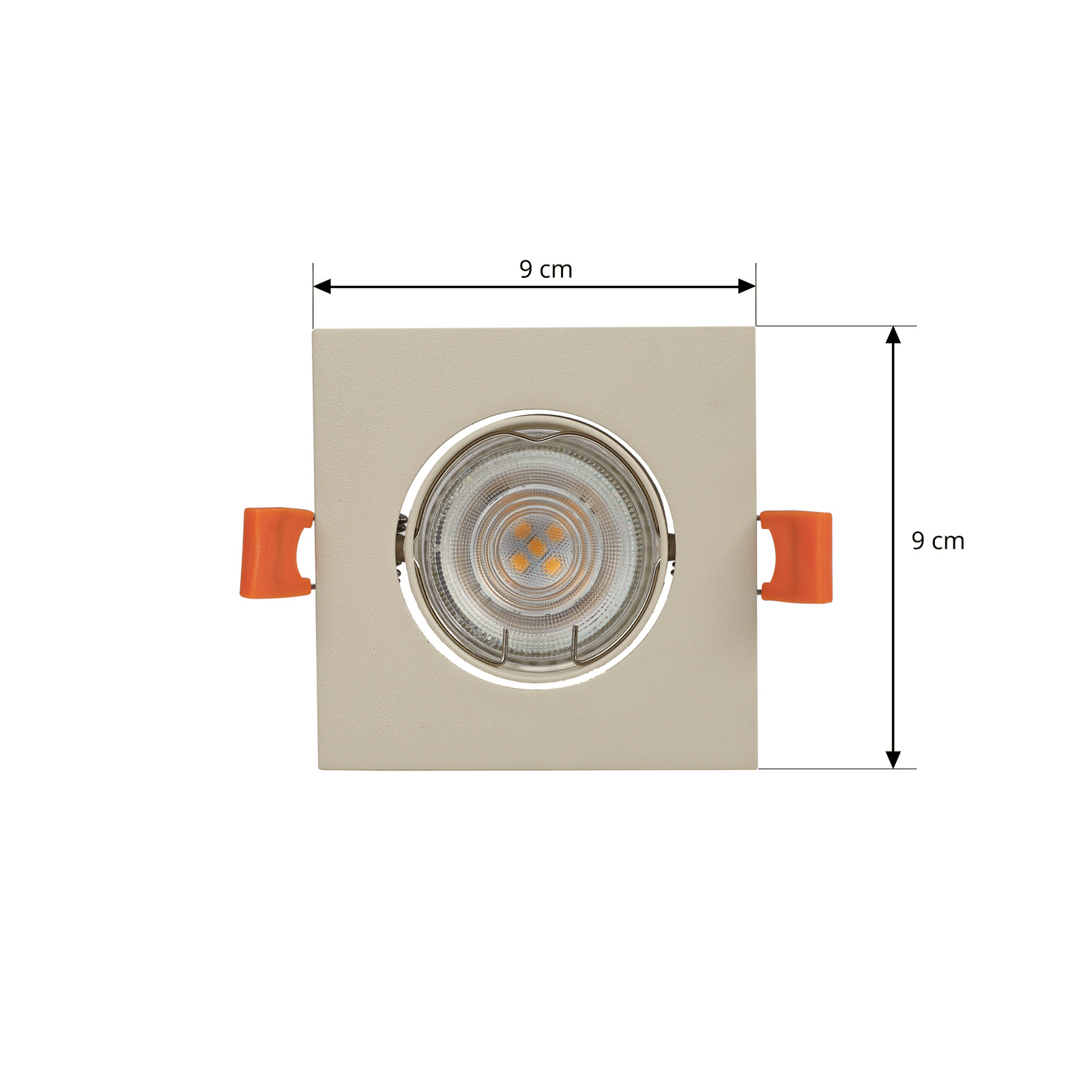PRIOS inbouwlamp Fibur, beige, 9 cm, GU10, 10 stuks