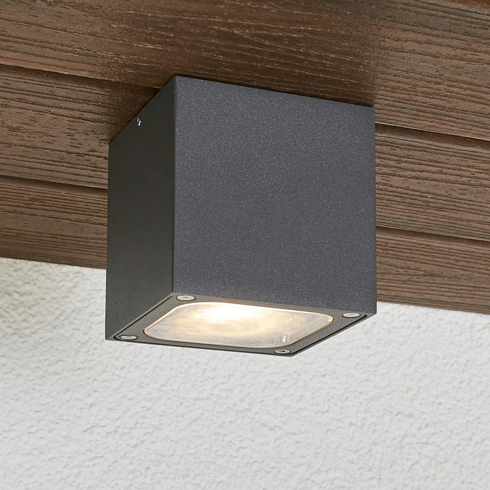 Tanea LED Outdoor Ceiling Lamp 10x10 Dark Grey - Lucande
