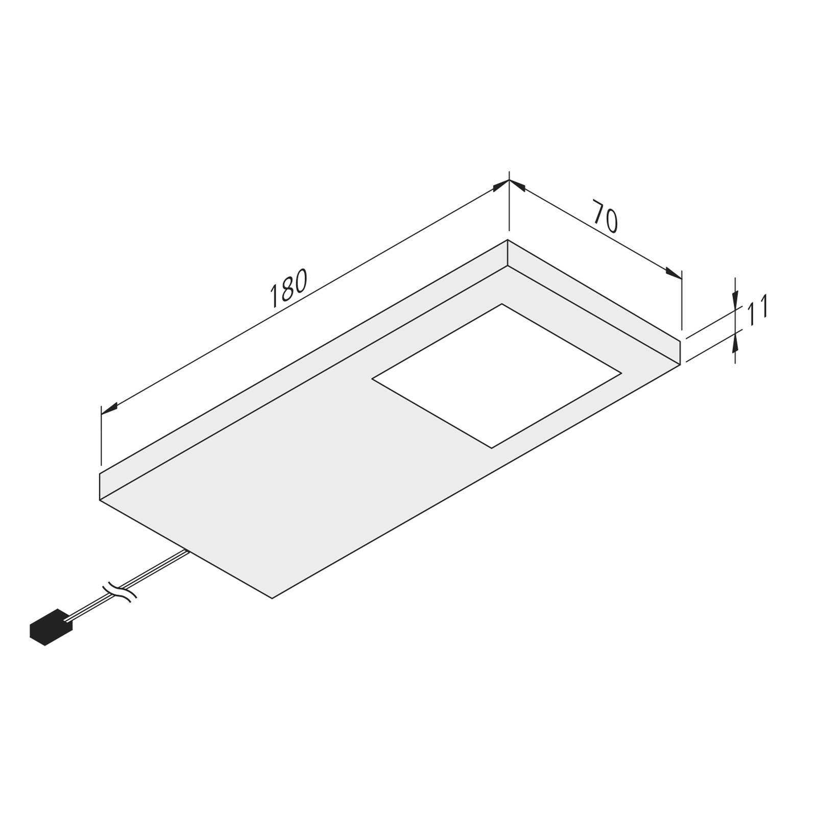 LED Slim-Pad F under-cabinet, dimmer 3,000 K black