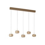 Falling Rings LED-Hängelampe, bronze, 101 cm, 5-fl. - PURE