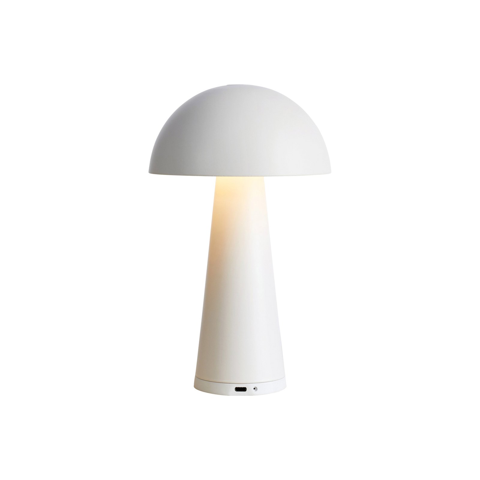Fungi uzlādējama galda lampa āra gaismām, balta