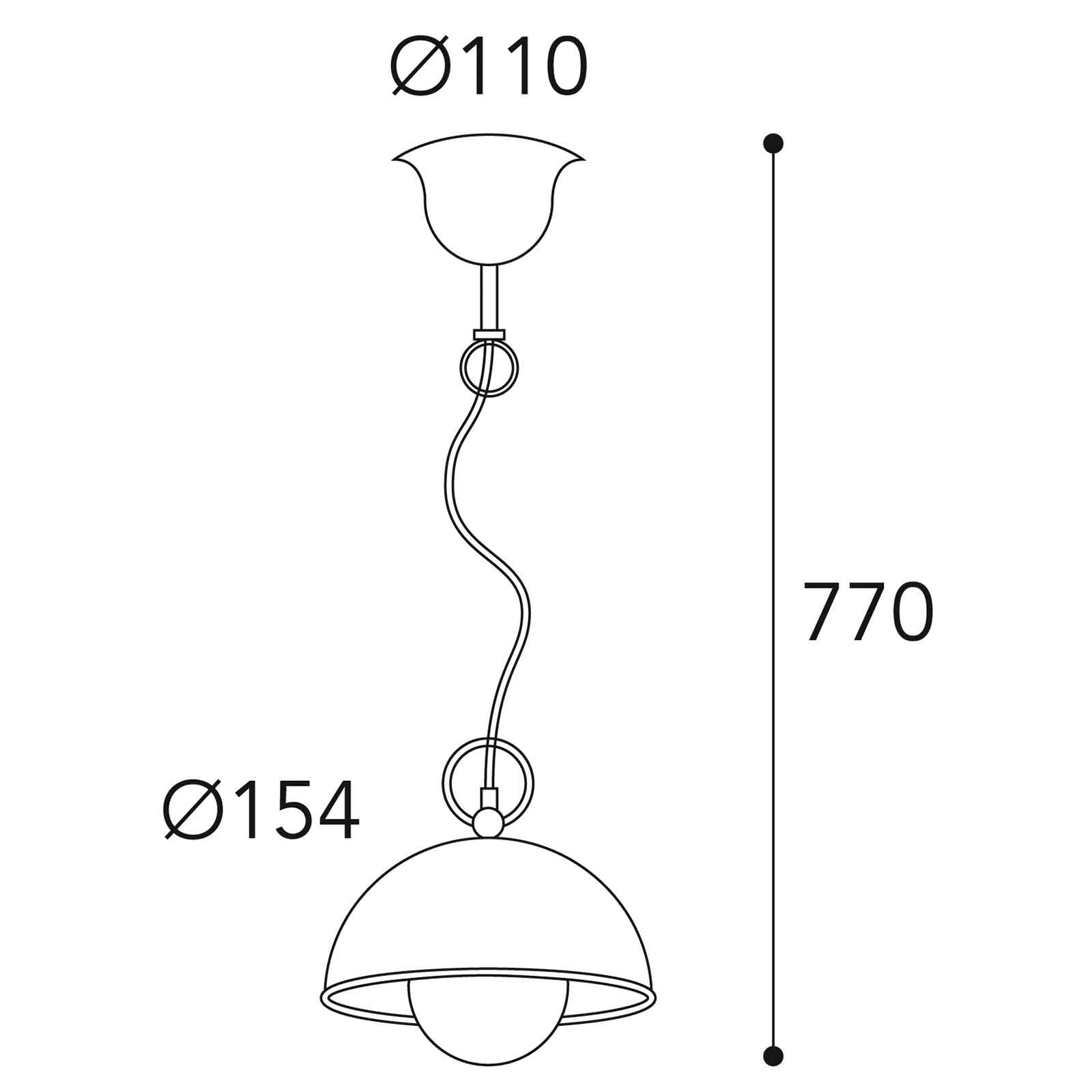 Cirkel hængelampe gylden/blåneret messing, Ø15 cm