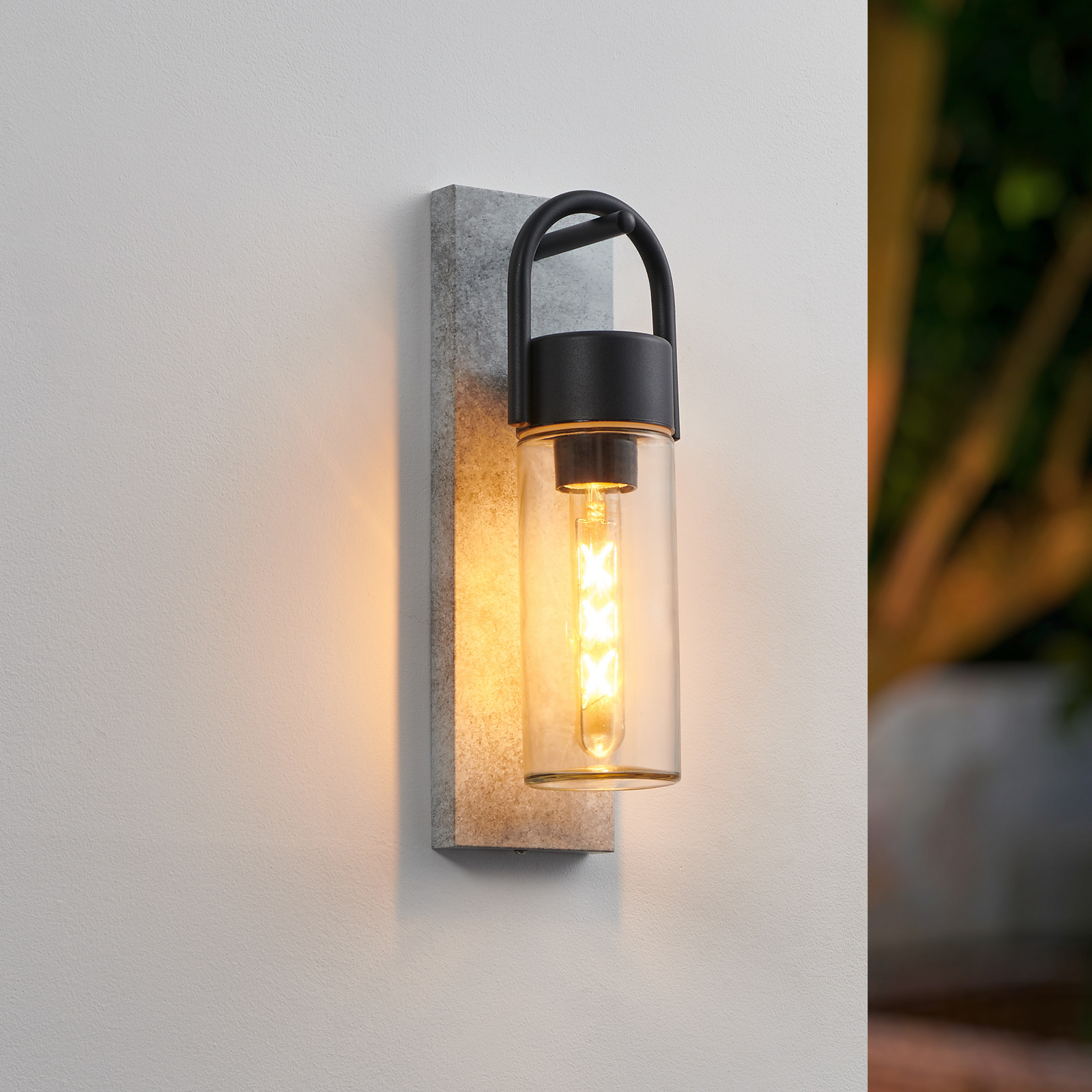 EGLO Carraro buitenwandlamp, grijs/zwart/helder