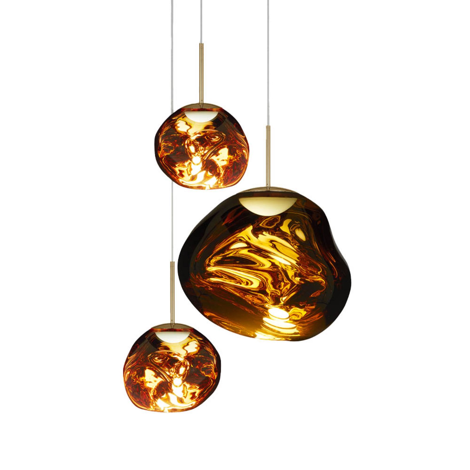 Melt Trio Rotondo Lampada LED a Sospensione Oro - Tom Dixon