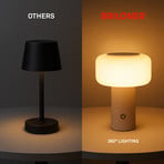 LED-bordslampa med batteri Juna, beige, IP44, dimbar, 20 cm
