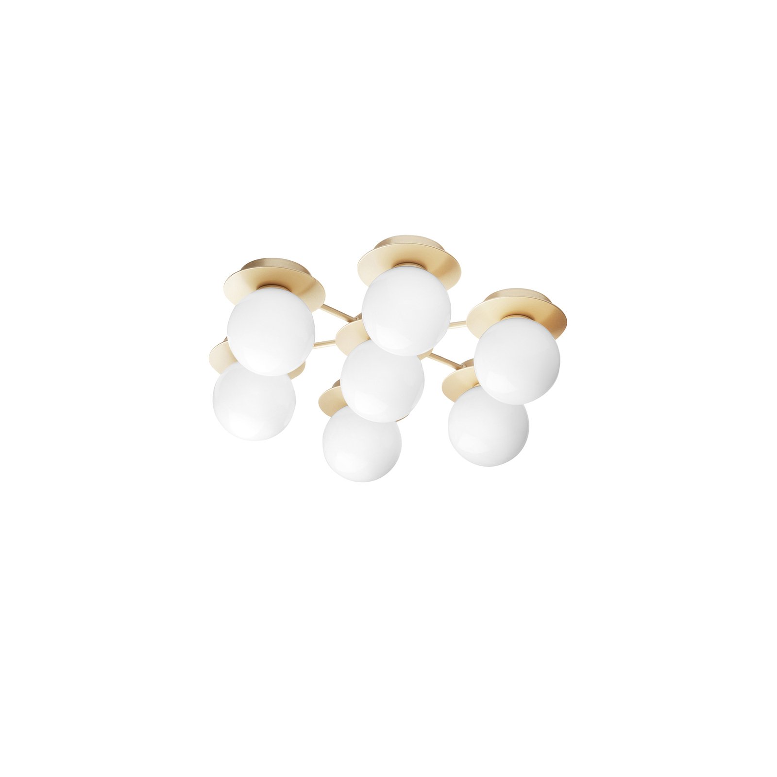 Liila Star Wandlampe, 7-flammig, gold/opal, warmweiß - Nuura