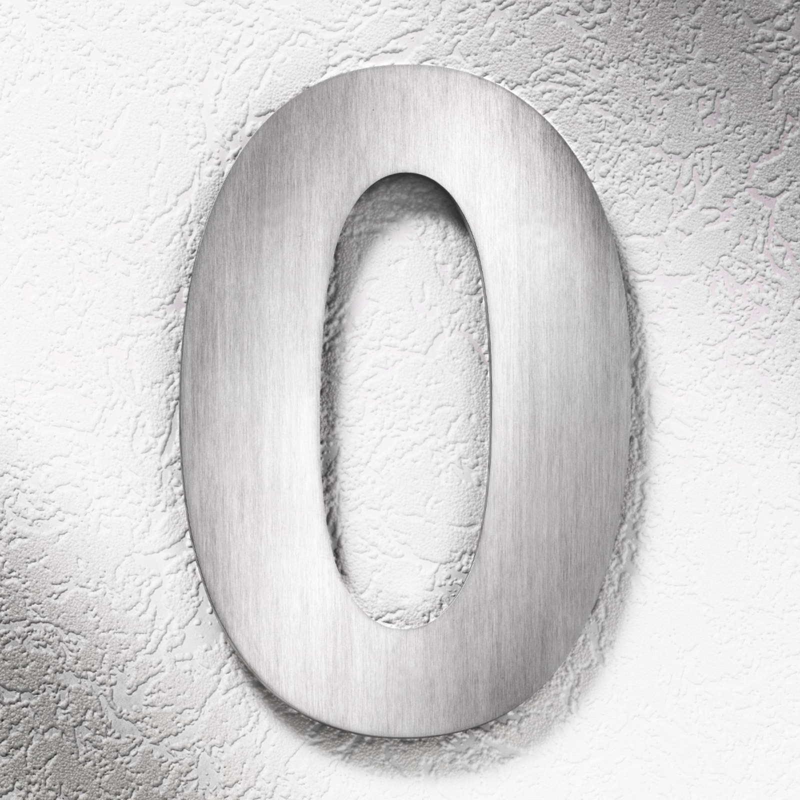CMD Stainless Steel House Numbers, Large 0, Stainless steel, W: 14 cm, H: 25 cm