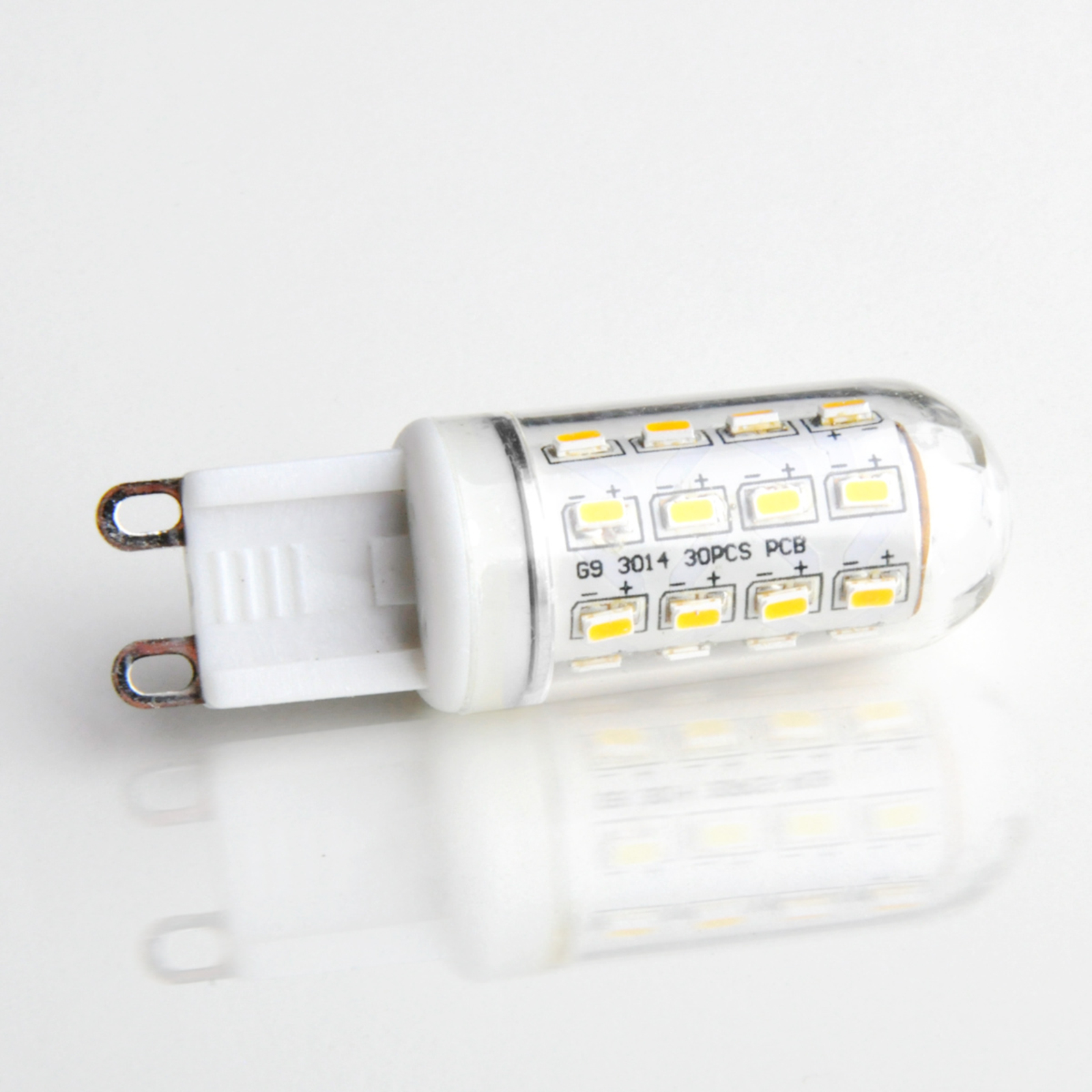G9 3W 830 rörformad LED-lampa genomskinligt