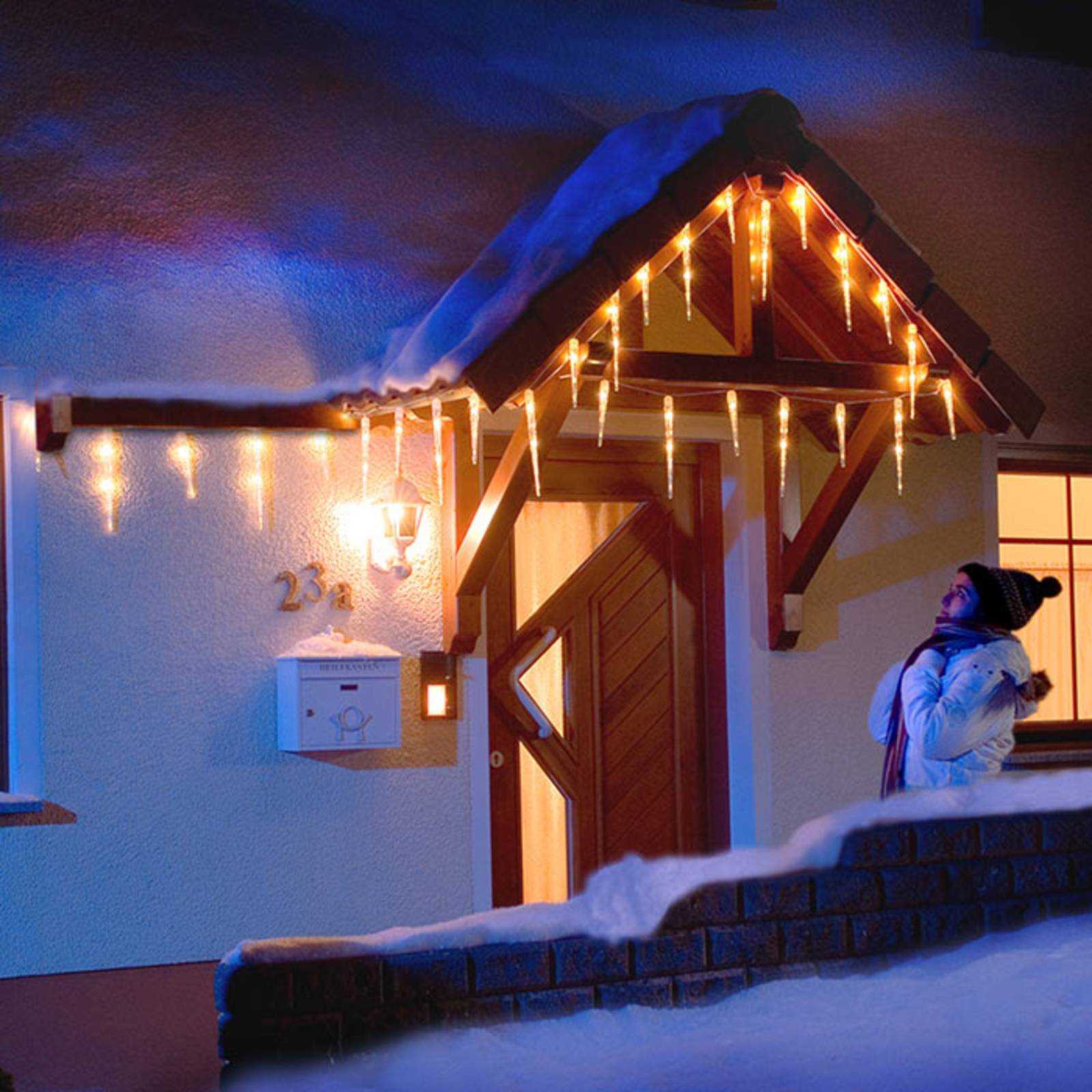 Konstsmide Christmas LED istappar ljusridå med 16 tappar varmvit