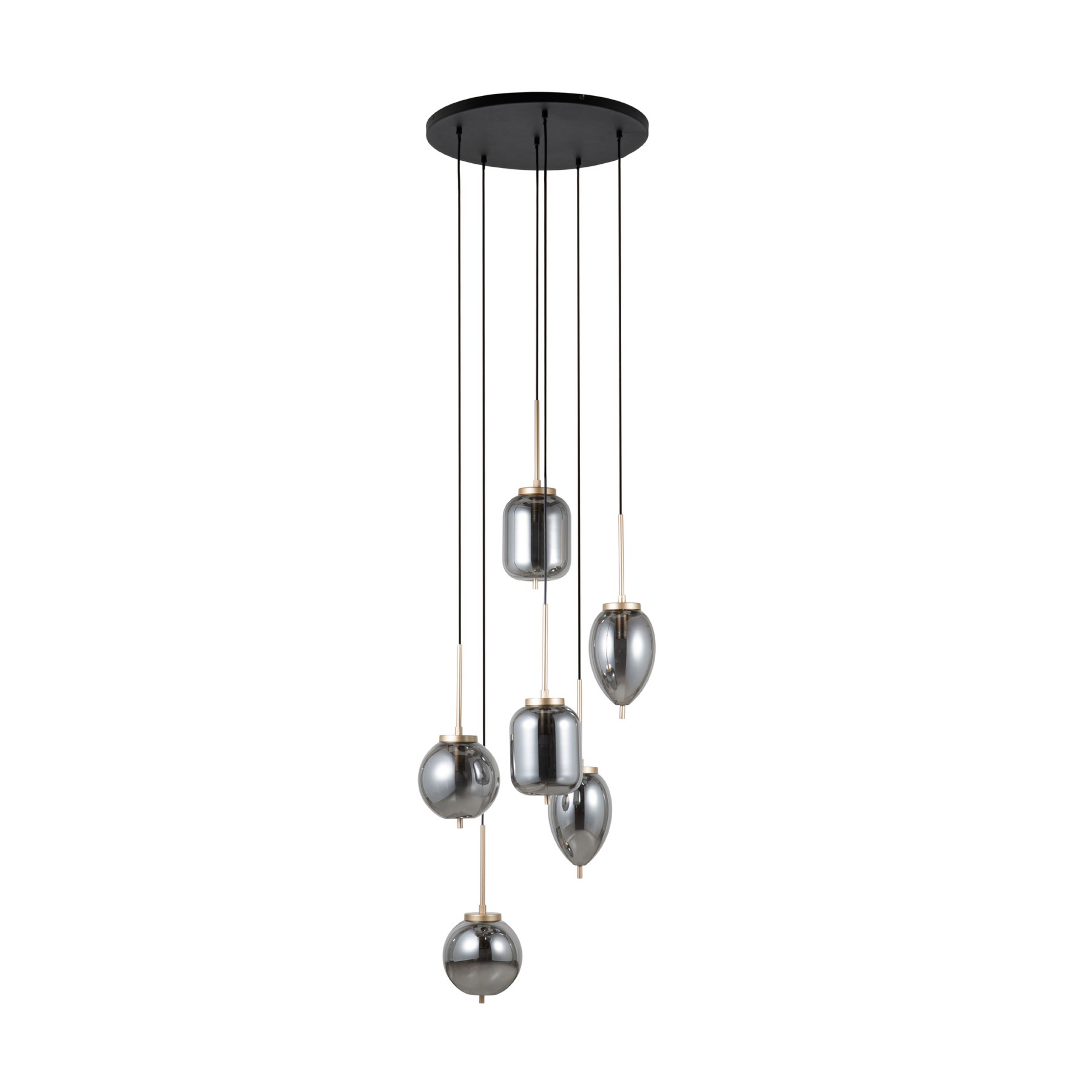 Elani viseća lampa, Ø 62 cm, staklo, 6 žarulja - Lucande