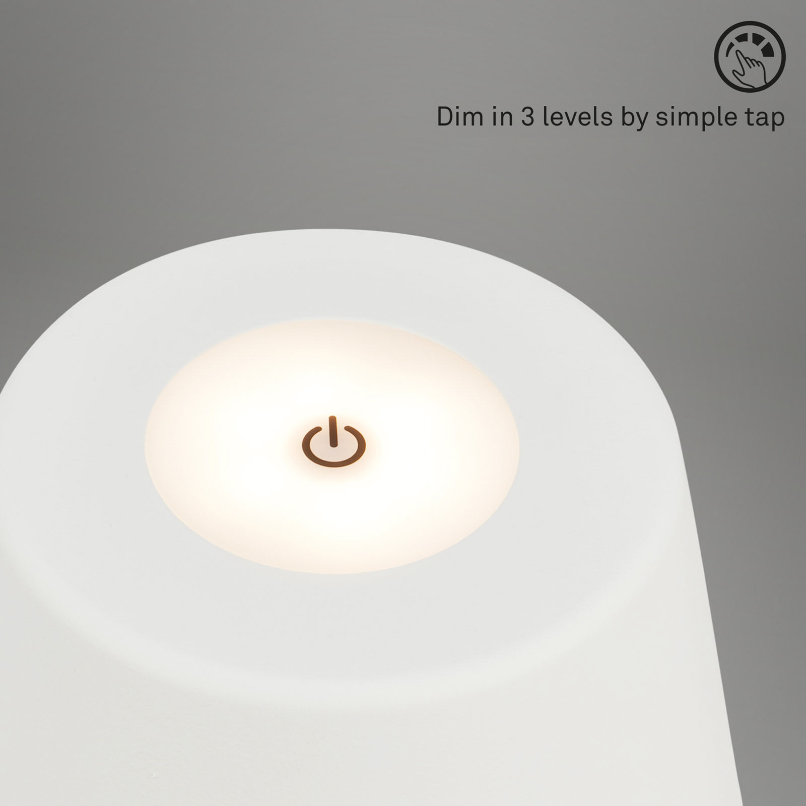 LED stolní lampa Kihi s dobíjecí baterií, bílá