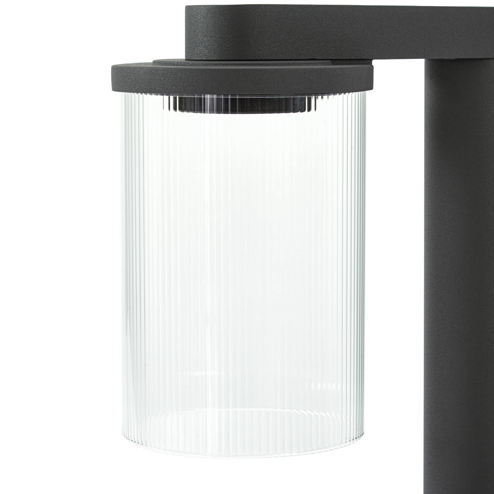 Lucande słupek oświetleniowy LED Beelia, antracyt, 90 cm, karbowana
