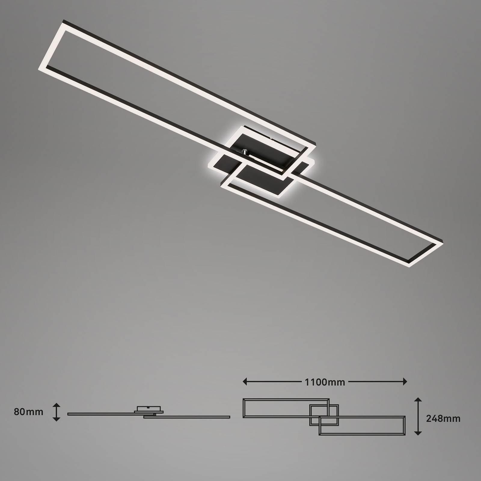 Lampa sufitowa LED Frame CCT 2 prostokąt czarna