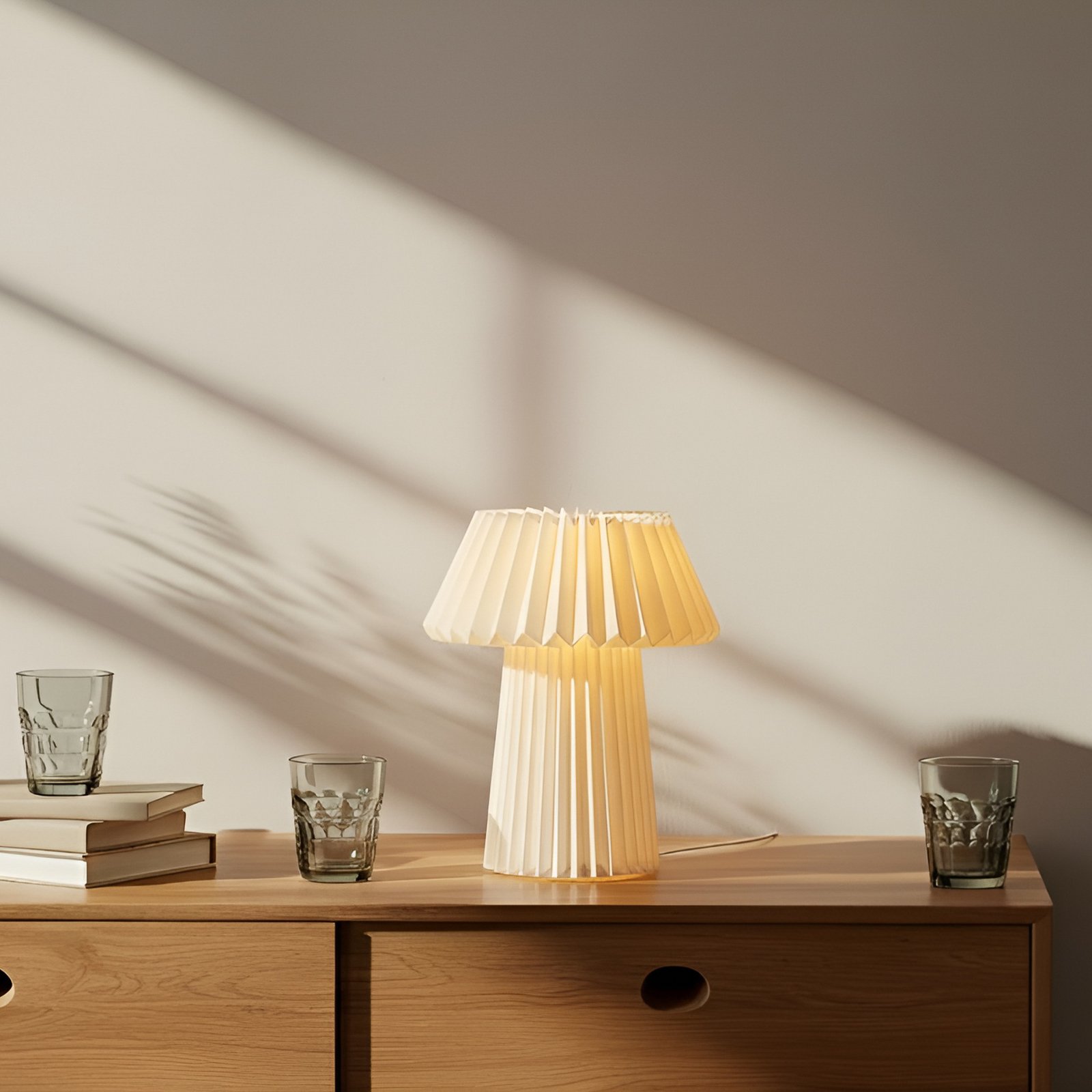 Lindby table lamp Magali, white, paper, Ø 34 cm, E14 Lindby table lamp Magali, white, paper, Ø 34 cm, E14
